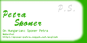 petra sponer business card